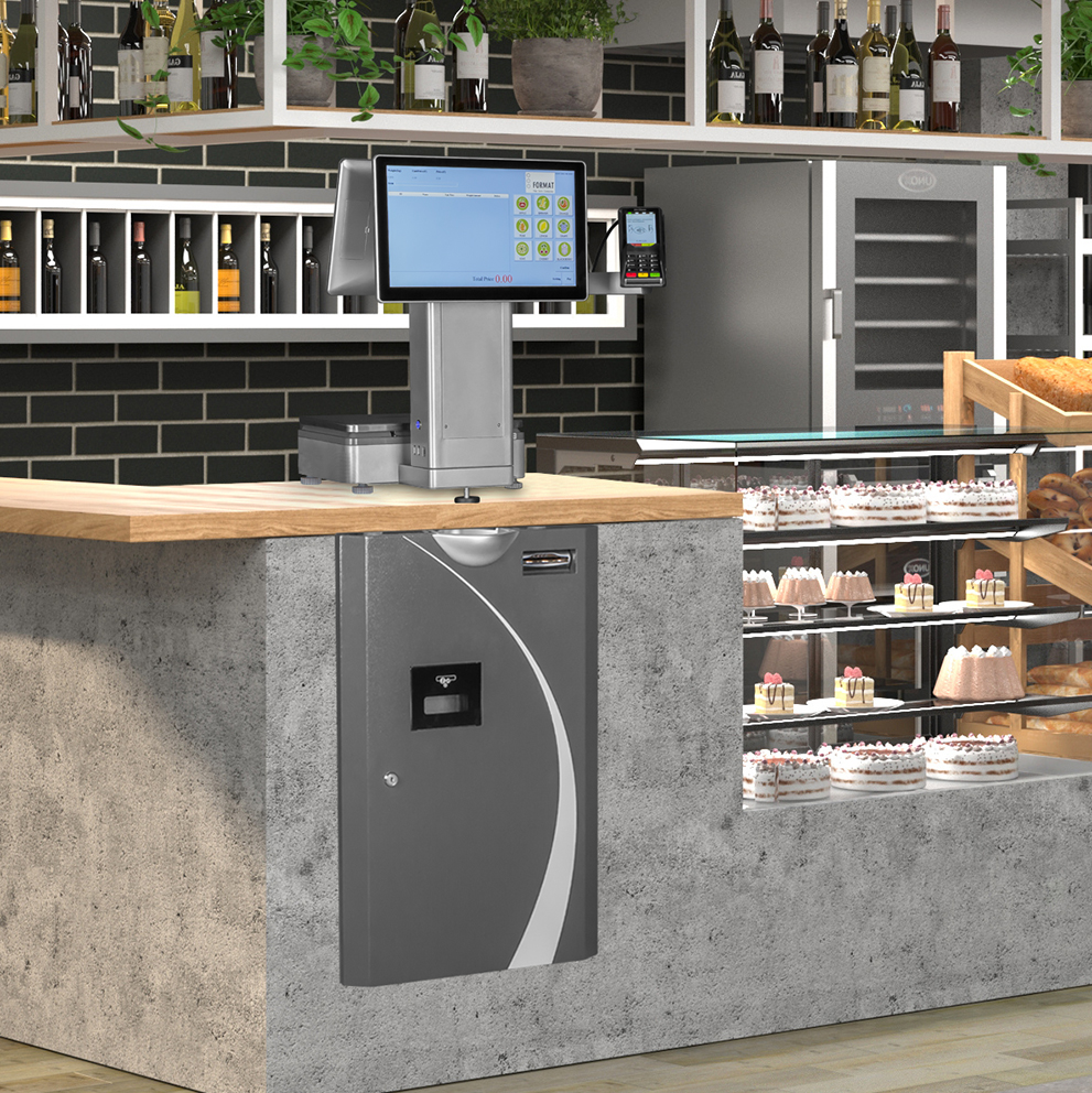 3D visualization of the interior of the grocery store.